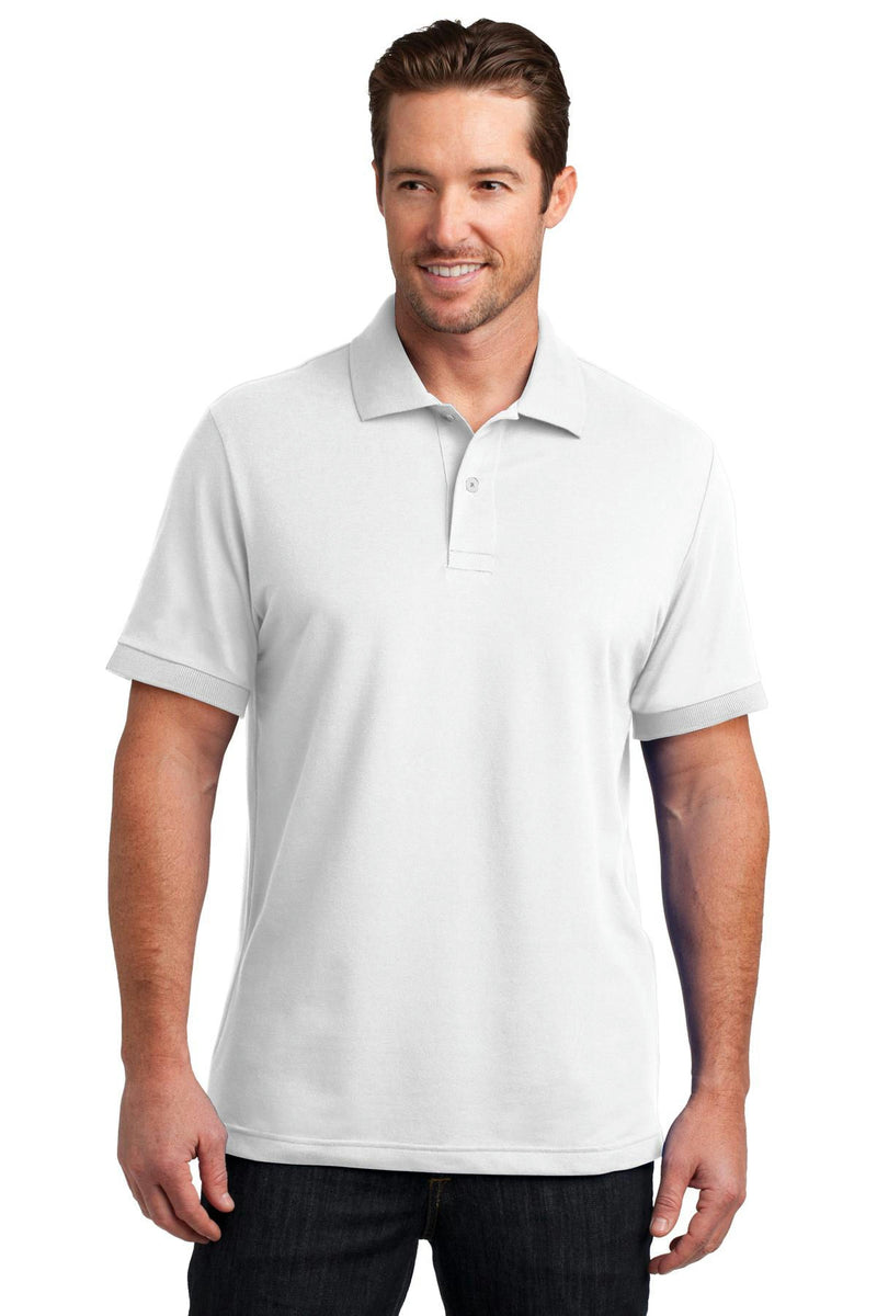 Men's Stretch Pique Polo - White – ICO Uniforms