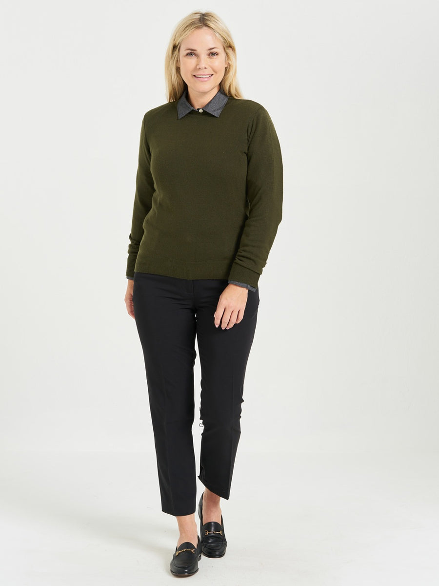Ladies' Porter Crewneck Sweater - Olive – ICO Uniforms