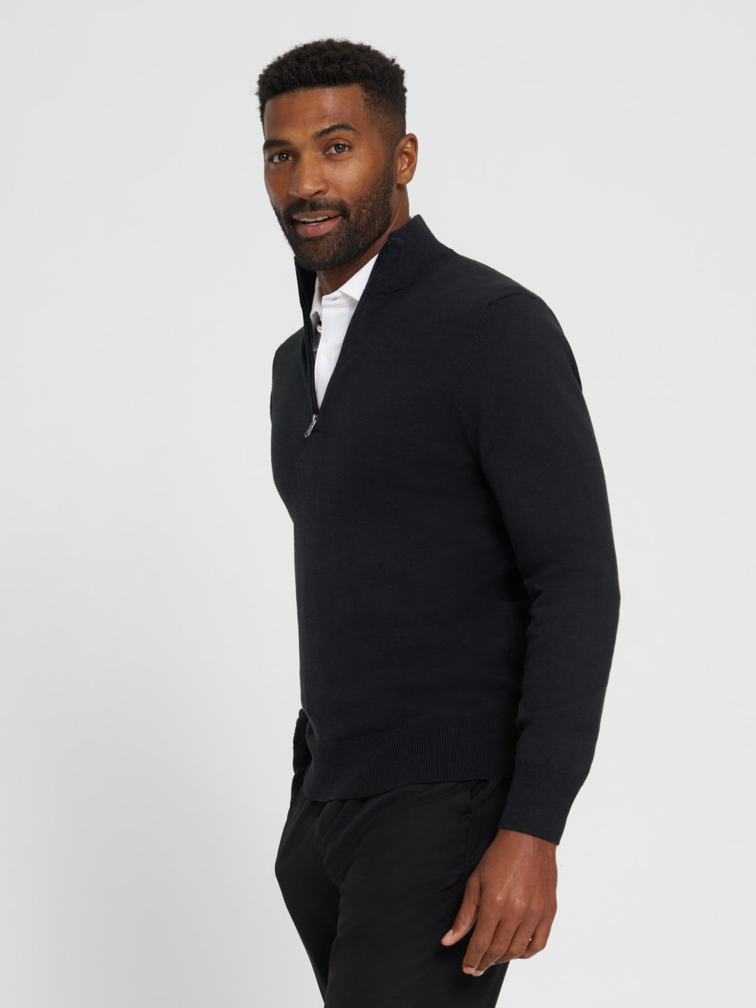 black dress sweater mens Men's Quarter Zip Sweater