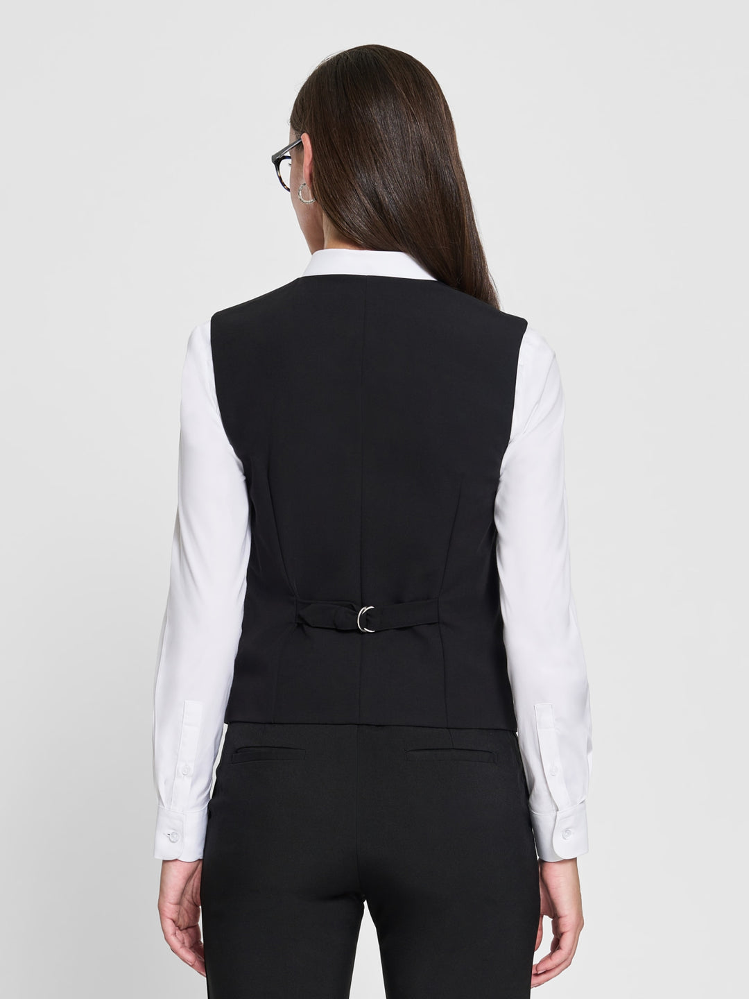 Ladies' 6 Button Vest - Black – ICO Uniforms
