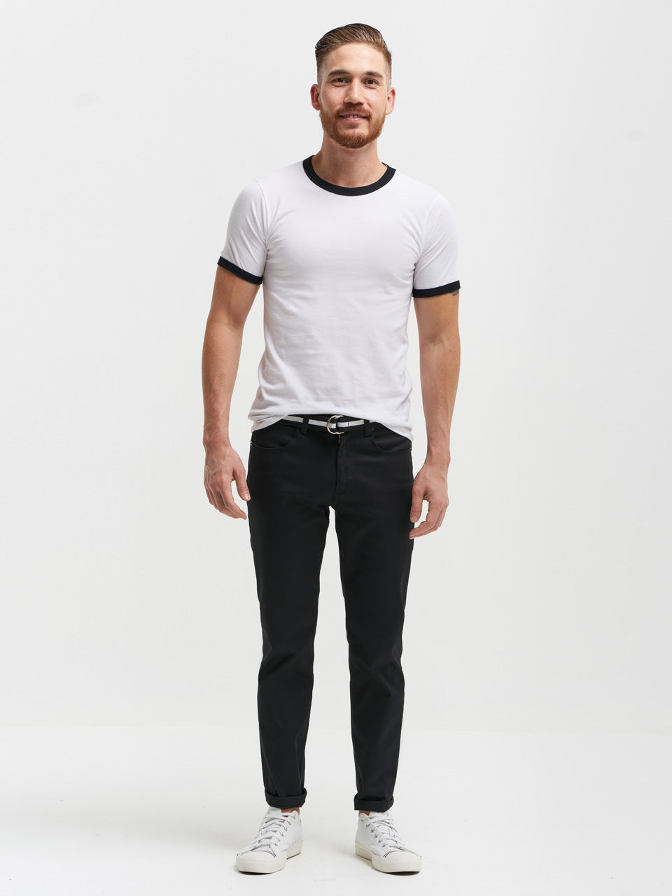 Men's Jersey Ringer Tee - White – ICO Uniforms