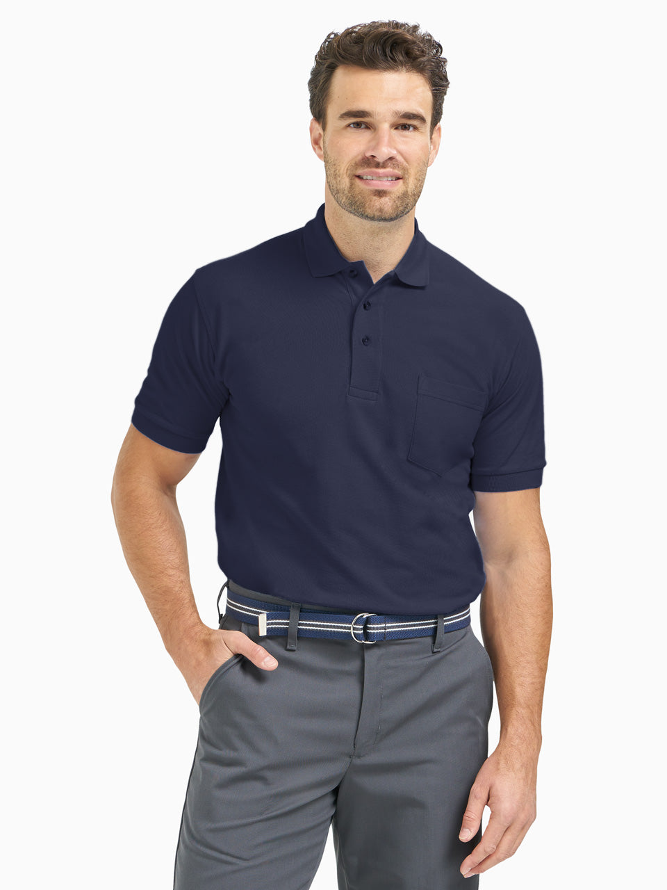 Men's Cotton Pique Pocket Polo – ICO Uniforms