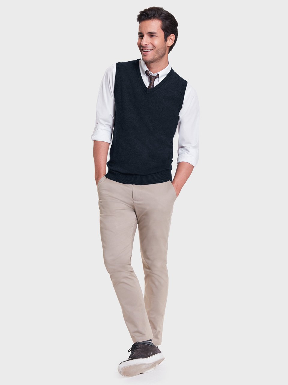 Men's V-Neck Sweater Vest | Stylish Corporate Uniforms and Career Apparel   ICO Uniforms