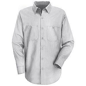 mens black and white striped dress shirt long sleeve Men's Striped Industrial Work Shirt – ICO Uniforms