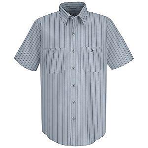 Men's Striped Industrial Work Shirt – ICO Uniforms