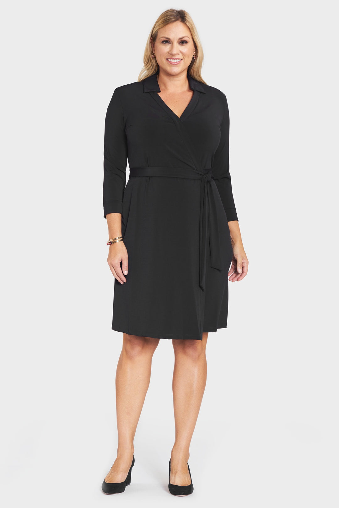 Ladies' Diana Wrap Dress - Black ICO Uniforms Ladies' Diana Wrap Dress - Black ICO Uniforms
